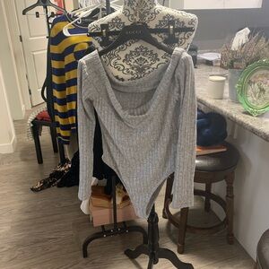 SHEIN⭐️ - Off Shoulder Light Gray Cowl Neck Sweater Bodysuit 4 For $25